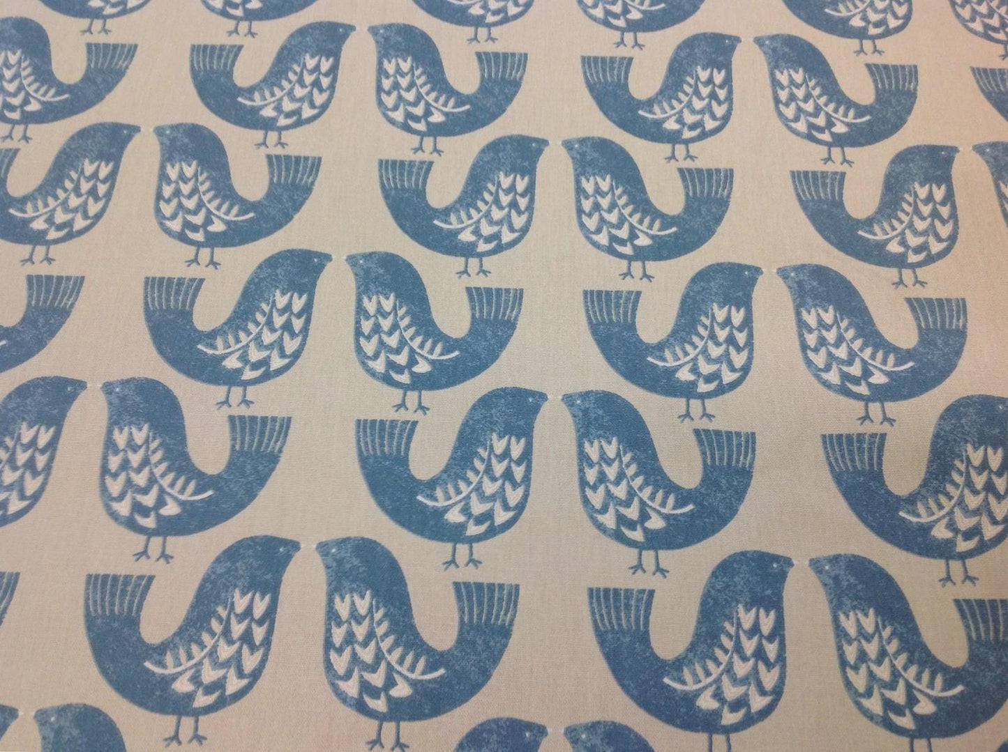 Scandi Birds Capri Blue Table Runner Napkins