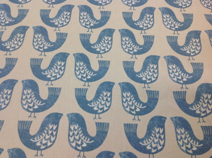 Scandi Birds Capri Blue Table Runner Napkins