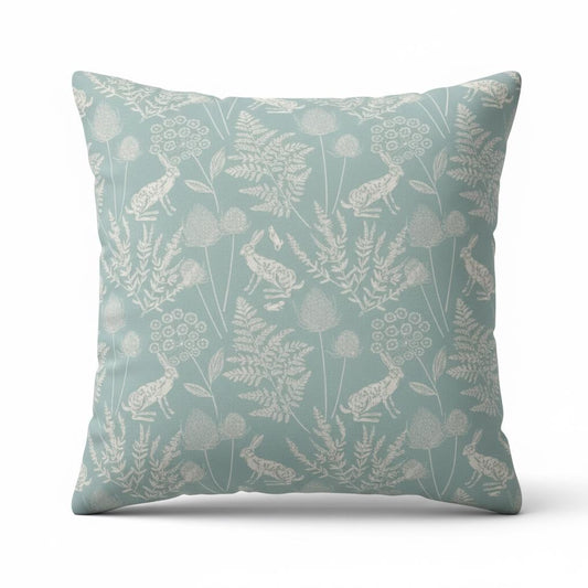 Kielder Hare Rabbit Seafoam Cushion Cover