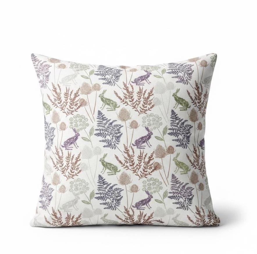 Kielder Hare Rabbit Natural Cushion Cover