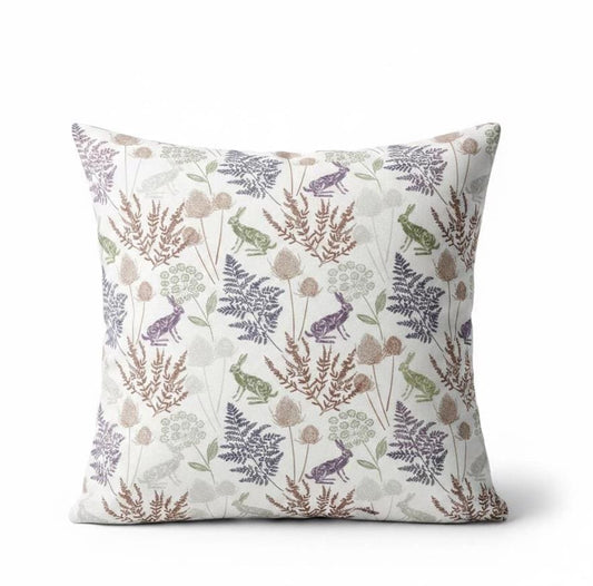 Kielder Hare Rabbit Natural Cushion Cover