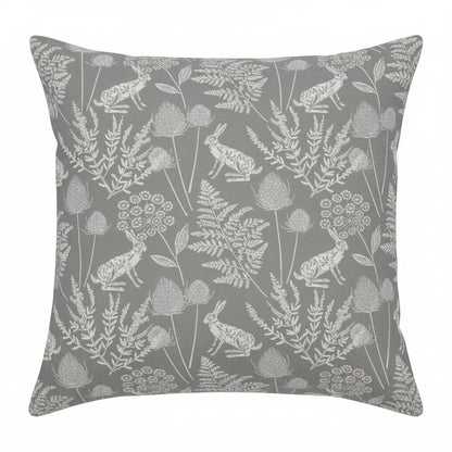 Kielder Hare Rabbit Dove Grey Cushion Cover