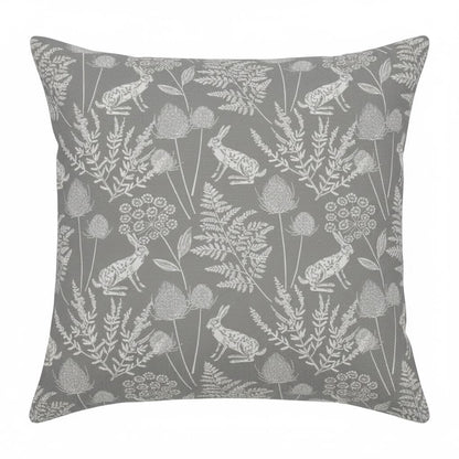 Kielder Hare Rabbit Dove Grey Cushion Cover