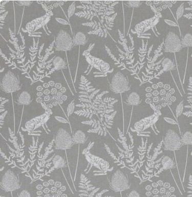 Kielder Hare Rabbit Dove Grey Cushion Cover