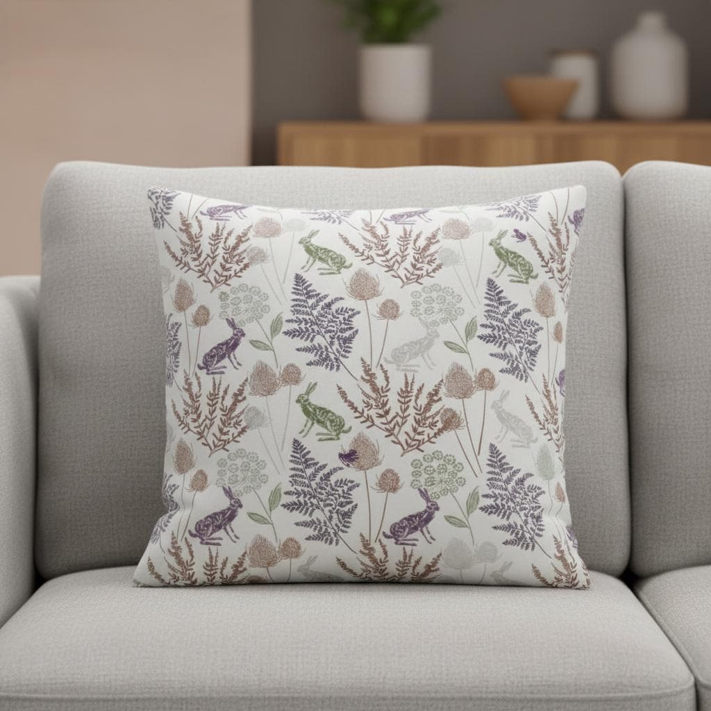 Kielder Hare Rabbit Natural Cushion Cover
