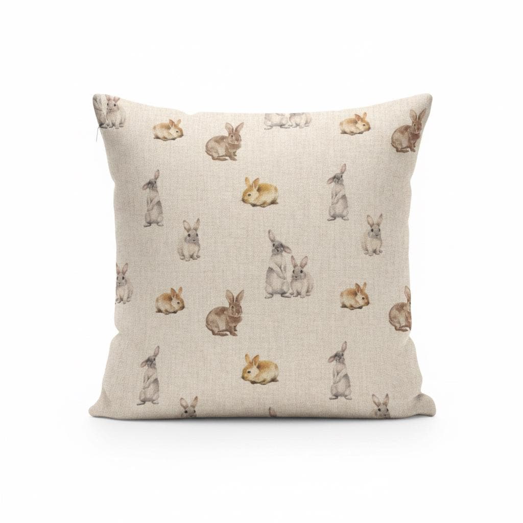 Cute Bunny Rabbits Cushion Cover , Handmade UK
