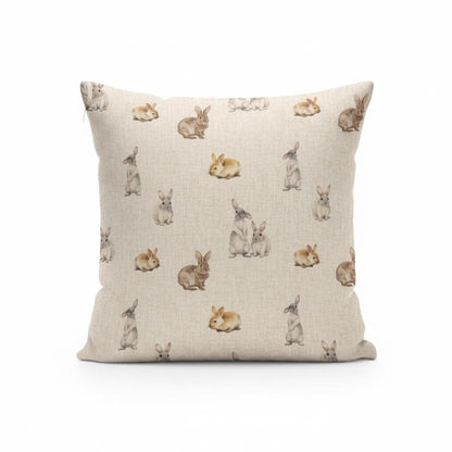 Cute Bunny Rabbits Cushion Cover , Handmade UK