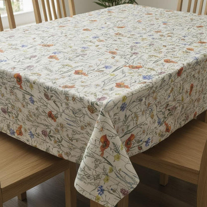 Wildflowers Field Flowers Tablecloth, Round Oval Rectangle, Handmade UK