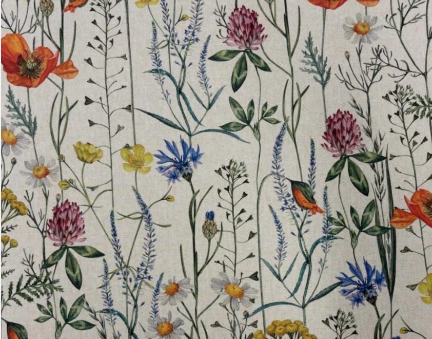 Wildflowers Field Flowers Tablecloth, Round Oval Rectangle, Handmade UK