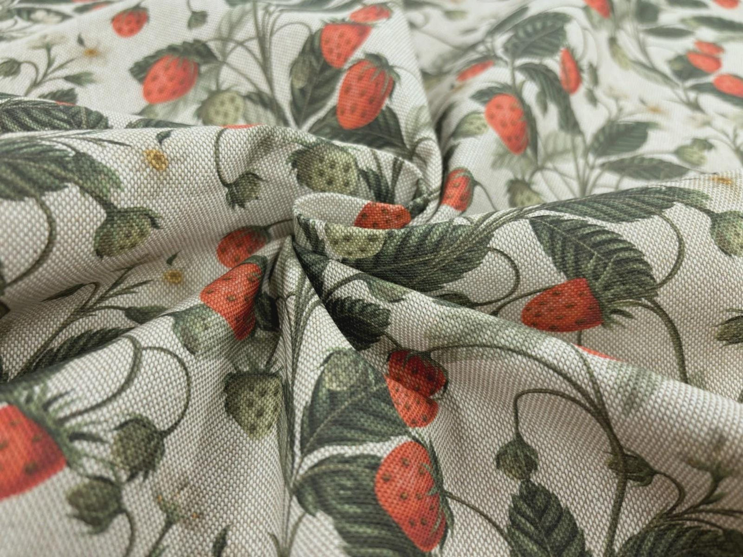 Strawberries Berry Tablecloth, Round Oval Rectangle, Handmade UK