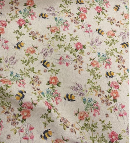 Bumblebee Floral Tablecloth, Round Oval Rectangle, Handmade UK