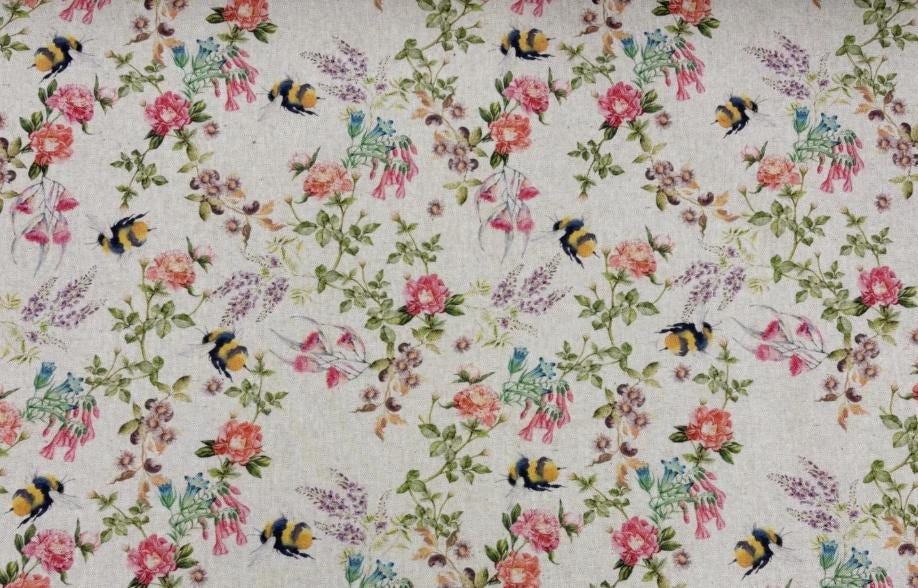 Bumblebee Floral Tablecloth, Round Oval Rectangle, Handmade UK