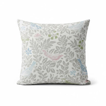 Bird Song Floral Pastel Cushion Cover