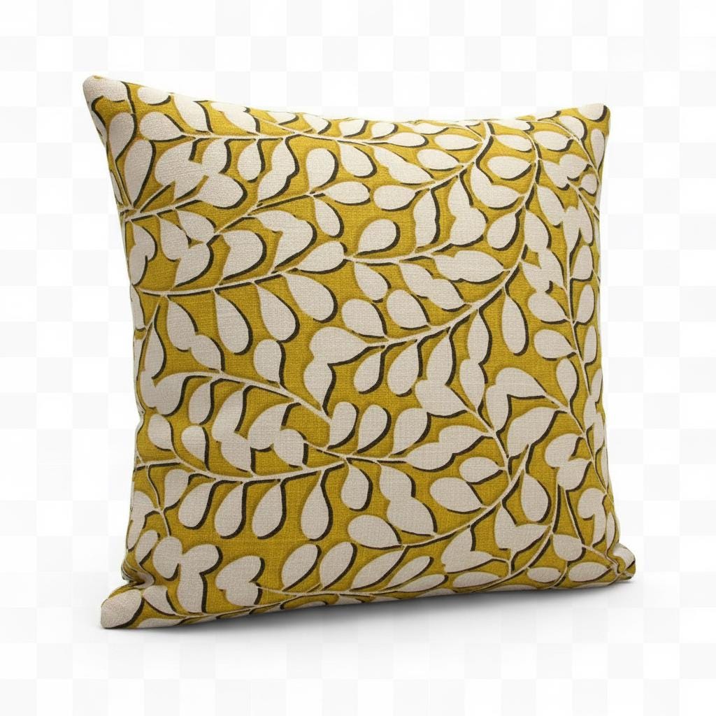 Ashley Wilde Elia Sunflower Cushion Cover, Cotton Throw Pillow , Handmade UK