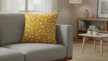 Ashley Wilde Myla Sunflower Cushion Cover, Cotton Throw Pillow, Handmade UK