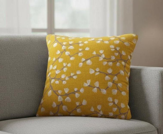 Ashley Wilde Myla Sunflower Cushion Cover, Cotton Throw Pillow, Handmade UK