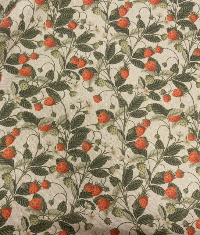 Strawberries Berry Tablecloth, Round Oval Rectangle, Handmade UK