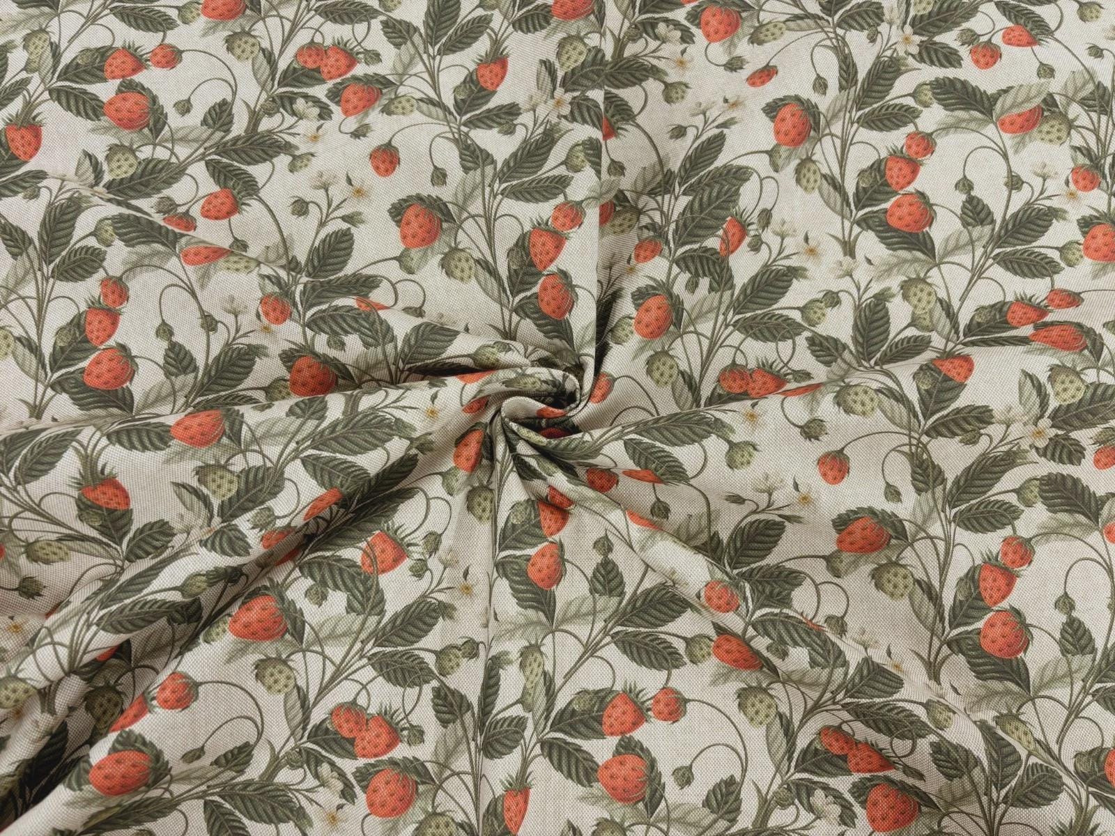 Strawberries Berry Tablecloth, Round Oval Rectangle, Handmade UK