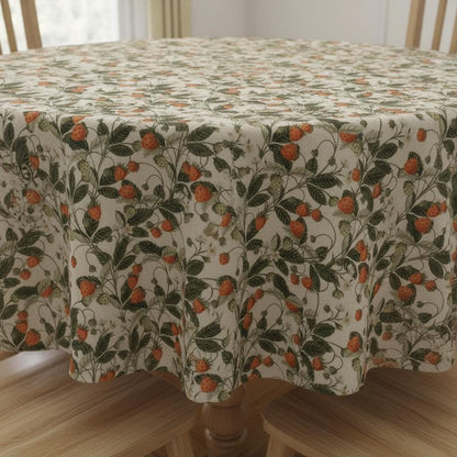 Strawberries Berry Tablecloth, Round Oval Rectangle, Handmade UK