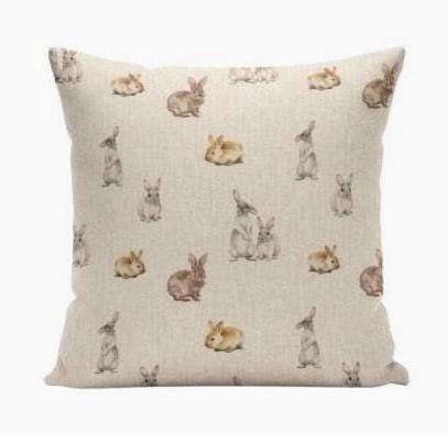 Cute Bunny Rabbits Cushion Cover , Handmade UK