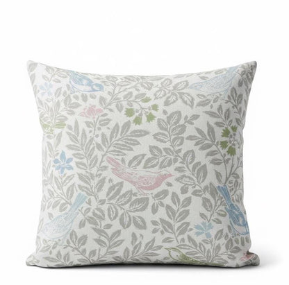 Bird Song Floral Pastel Cushion Cover