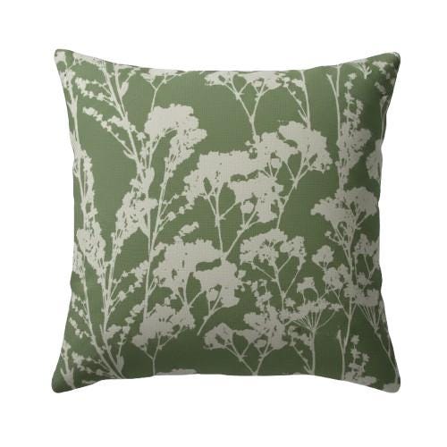 Ashley Wilde Wychwood Forest Green Cushion Cover, Cotton Throw Pillow , Handmade UK