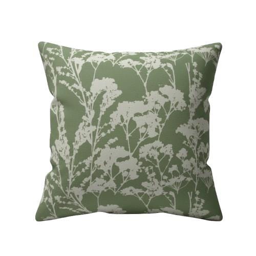 Ashley Wilde Wychwood Forest Green Cushion Cover, Cotton Throw Pillow , Handmade UK