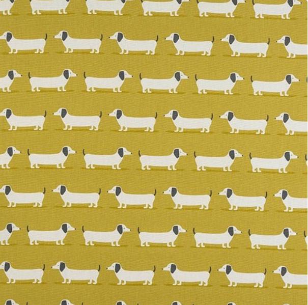 Dachshund Sausage Dog Table Runner Ochre, Various Size