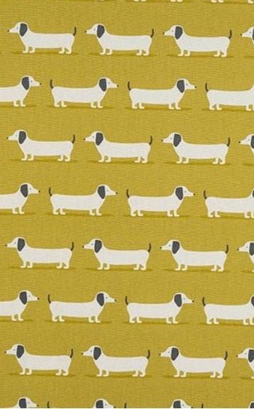 Dachshund Sausage Dog Table Runner Ochre, Various Size