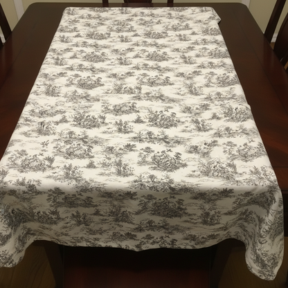 Toile de Jouy Vintage französische schwarze Tischdecke