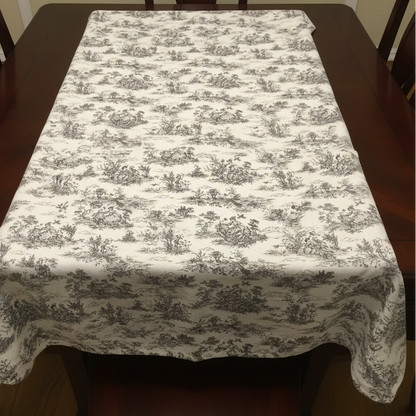 Toile de Jouy Vintage französische schwarze Tischdecke