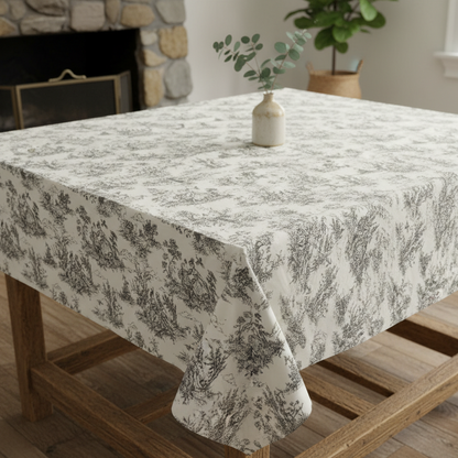 Toile de Jouy Vintage französische schwarze Tischdecke