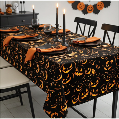 Spooky Lantern Pumpkins Halloween Tablecloth