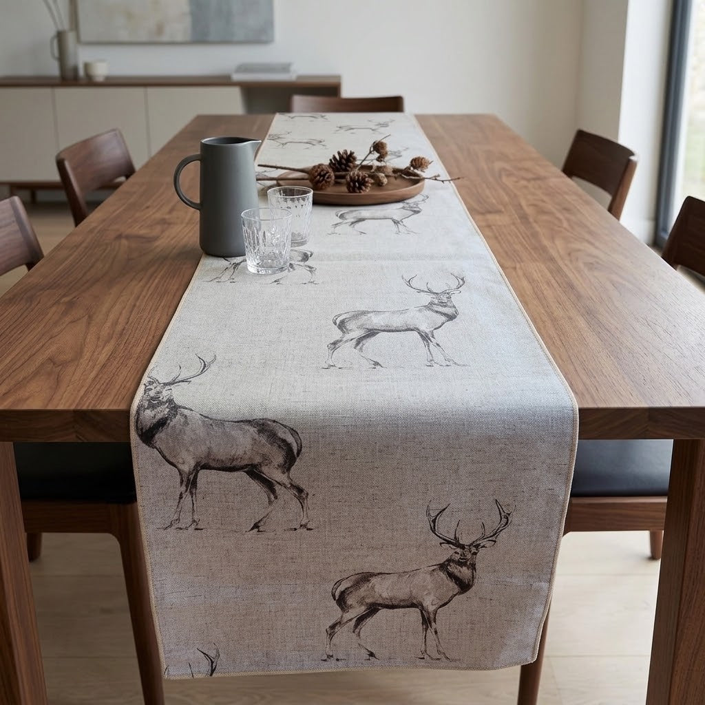 Glencoe Stags Christmas Table Runner & Napkins