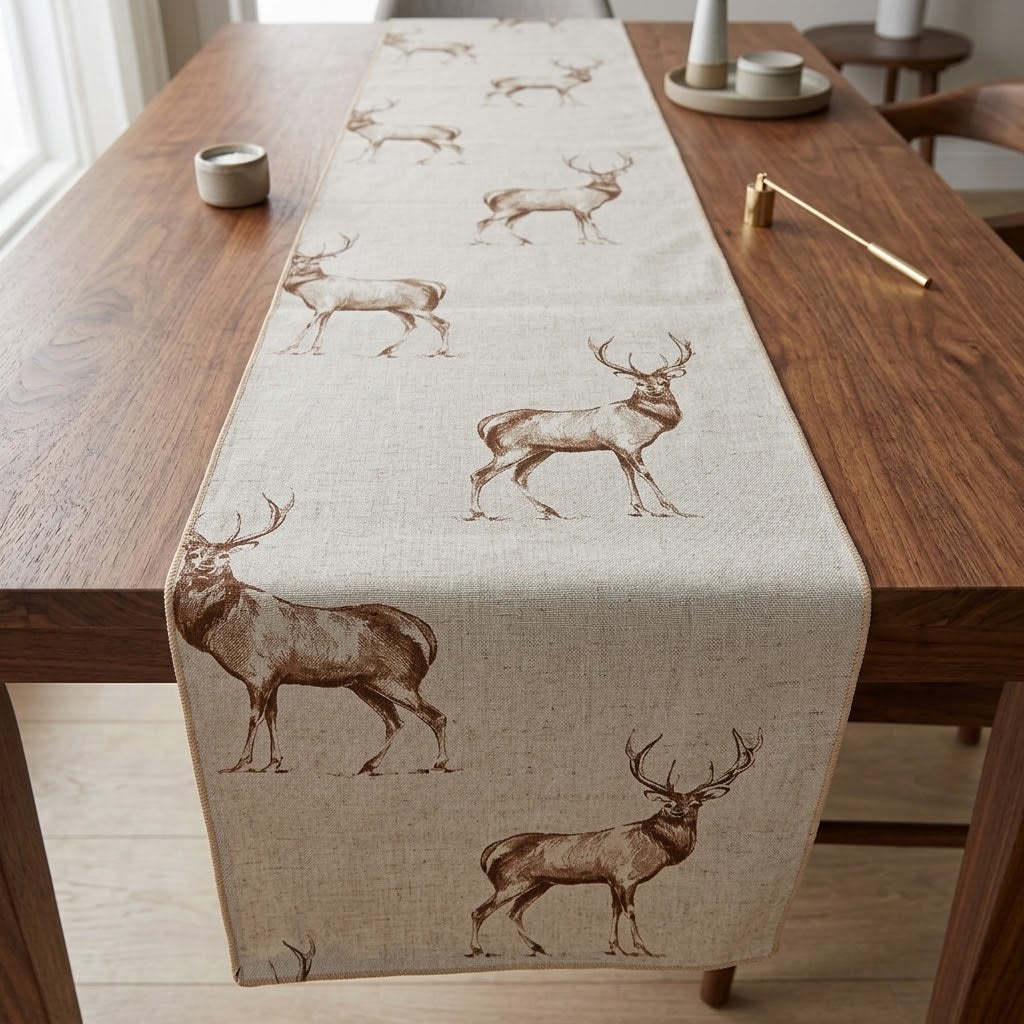 Glencoe Stags Christmas Table Runner & Napkins
