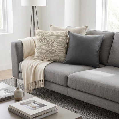Ocean Waves Surf Grey Cushion Cover – Coastal Nautical Design