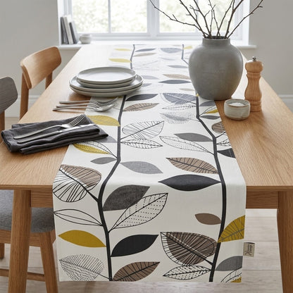 Autumn Leaf Table Runner , Scandi Leaves Table Runner , Fall Leaf Table Runner   , Table Decoration ,  Various Size