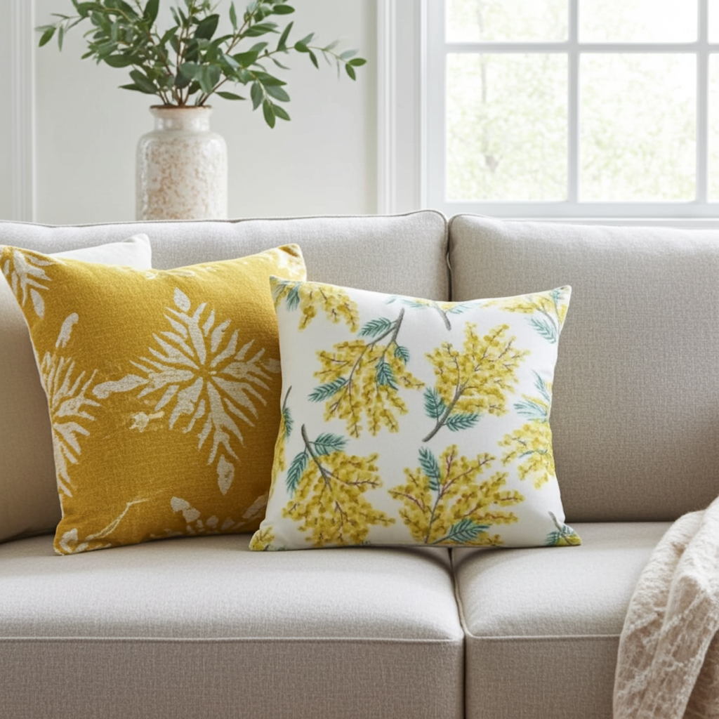 Cath Kidston Mimosa Blossom Citrine Cushion Cover