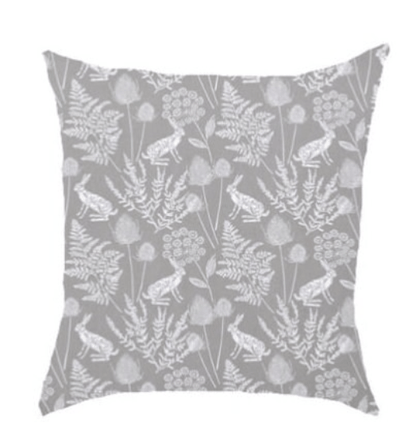 Kielder Hare Cushion Cover , Dove Grey Hare Pillow Cover 14" 16" 17" 18" 20" 22" 24" 26" Ashley Wilde Cushion Cover , Cushion Cover UK - CushionCoverAndDecor