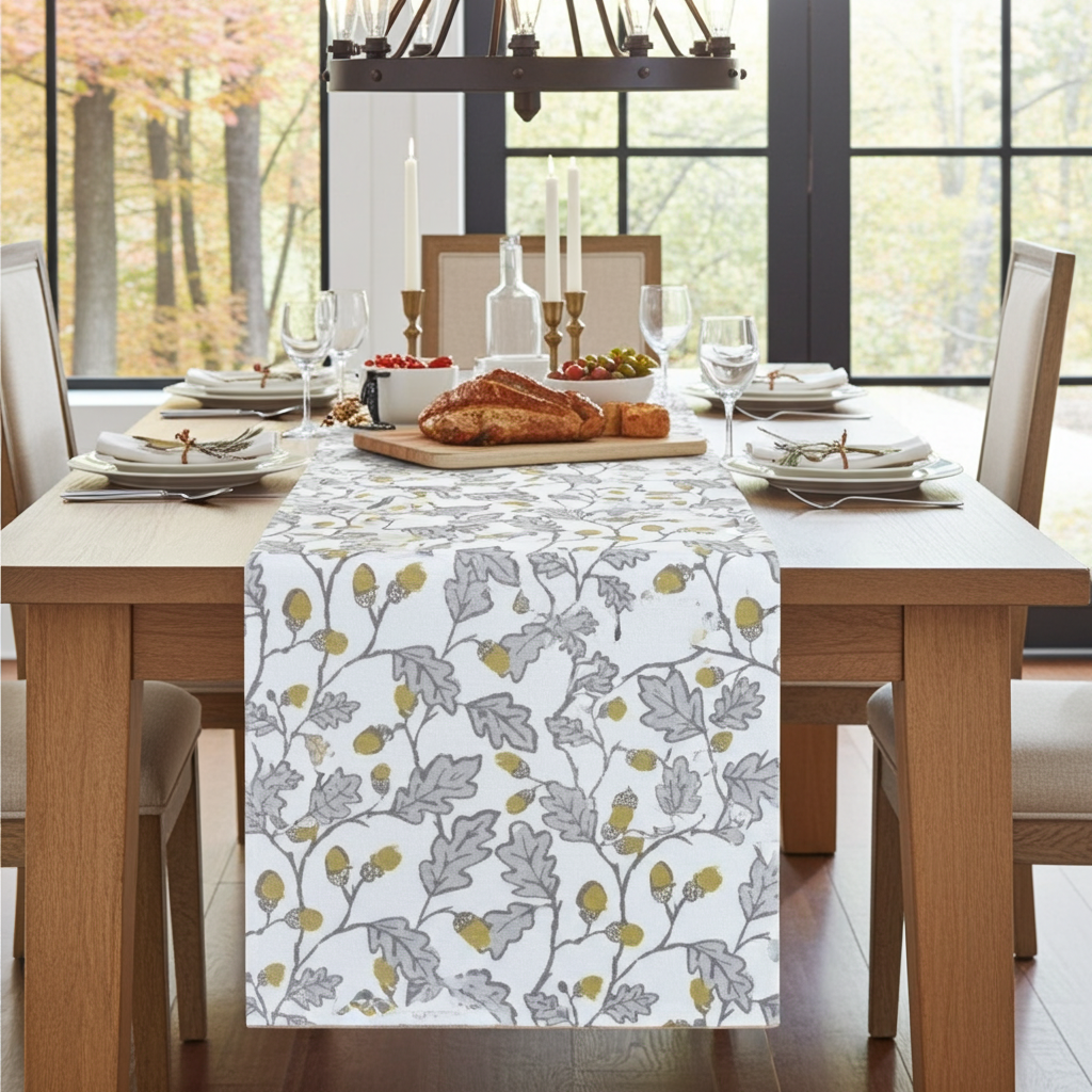 Acorn Trail Autumn Fall Table Runner