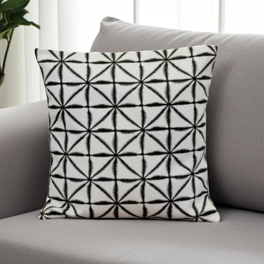 Nussa Charcoal Abstract Geometric Cushion Cover