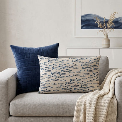 Abstract Fish Cushion Cover , Sardine Cushion Cover , Scandi Fish Cushion Cover , Throw Pillow , Scatter Cushions , Cushion Cover UK