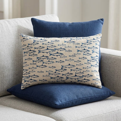 Abstract Fish Cushion Cover , Sardine Cushion Cover , Scandi Fish Cushion Cover , Throw Pillow , Scatter Cushions , Cushion Cover UK