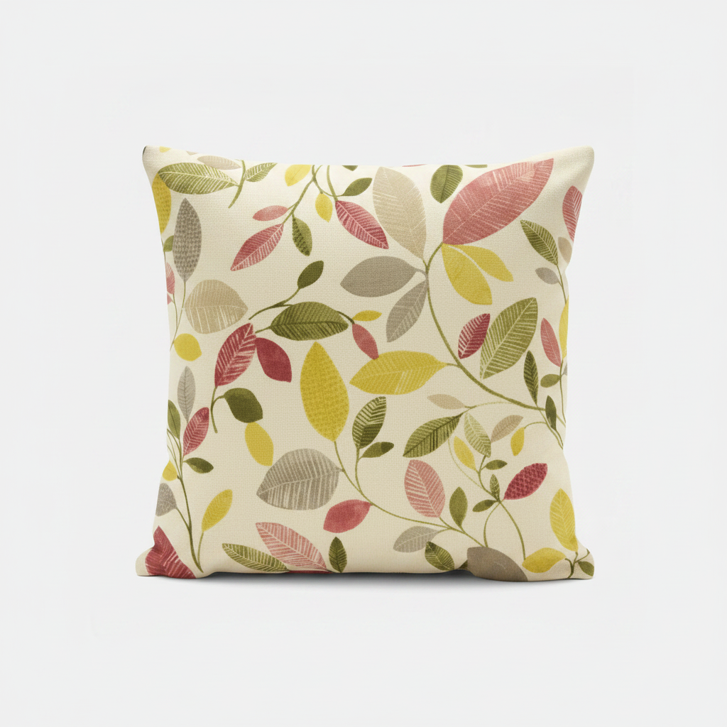 Floral Leaf Molveno Chintz Pink Cushion Cover