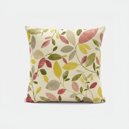 Floral Leaf Molveno Chintz Pink Cushion Cover