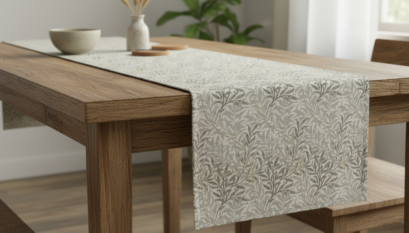 Tischläufer, Servietten mit springenden Hasen, Naturbeige-Design, Ostertischläufer, Größen: 91 cm, 122 cm, 137 cm, 152 cm, 163 cm, 183 cm, 213 cm, 244 cm, 264 cm, Handgefertigt aus 100 % Baumwolle