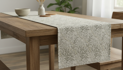 Tischläufer, Servietten mit springenden Hasen, Naturbeige-Design, Ostertischläufer, Größen: 91 cm, 122 cm, 137 cm, 152 cm, 163 cm, 183 cm, 213 cm, 244 cm, 264 cm, Handgefertigt aus 100 % Baumwolle