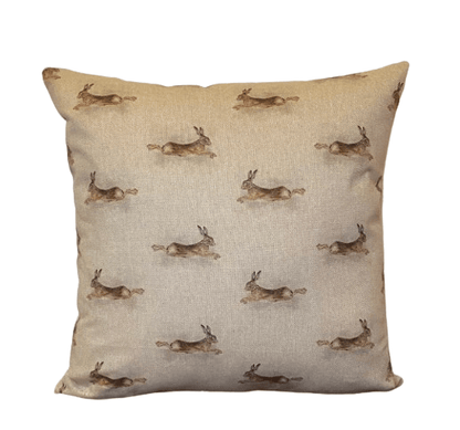 Leaping Hares Beige Cushion Cover - CushionCoverAndDecor