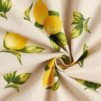 Lemons Natural Tablecloth Available In Many Sizes - CushionCoverAndDecor