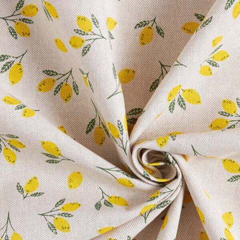 Lemons Natural Tablecloth Available In Many Sizes - CushionCoverAndDecor